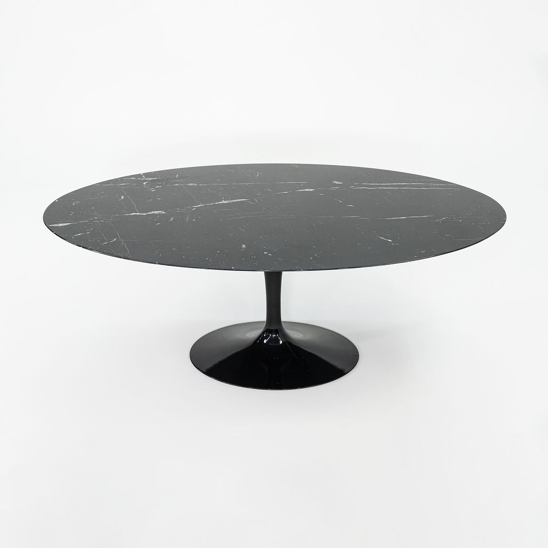 SOLD 2010s Eero Saarinen for Knoll 78x48 inch Nero Marquina Marble Dining Table