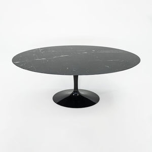SOLD 2010s Eero Saarinen for Knoll 78x48 inch Nero Marquina Marble Dining Table