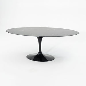 SOLD 2010s Eero Saarinen for Knoll 78x48 inch Nero Marquina Marble Dining Table