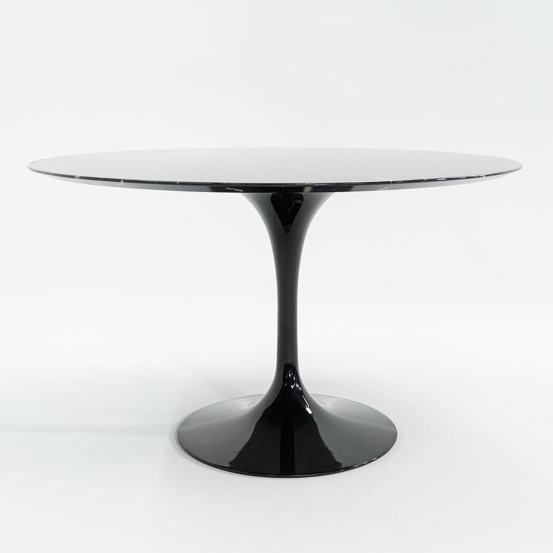 SOLD 2010s Eero Saarinen for Knoll 78x48 inch Nero Marquina Marble Dining Table