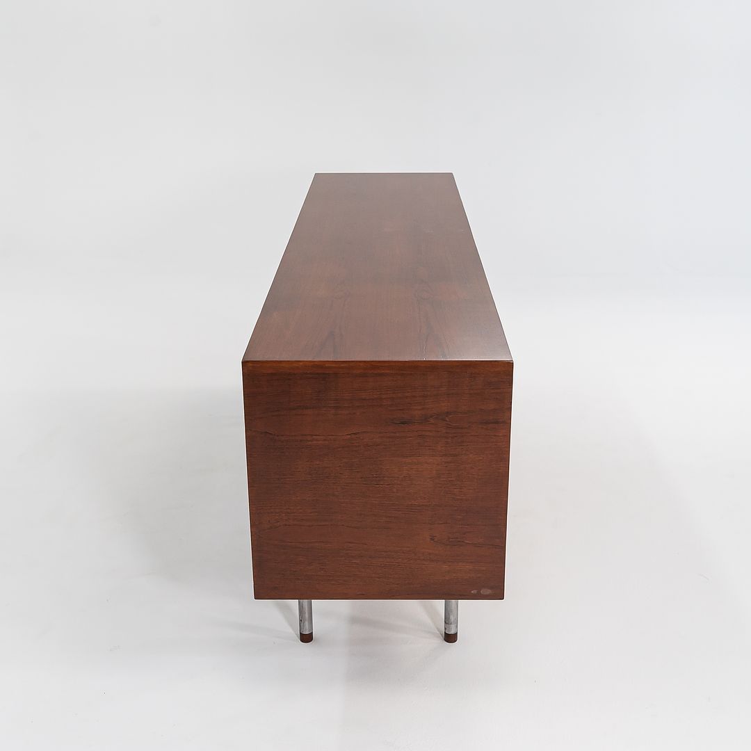 SOLD 1959 RY-25 Tambour Credenza Cabinet by Hans J Wegner for RY Mobler in Teak and Steel