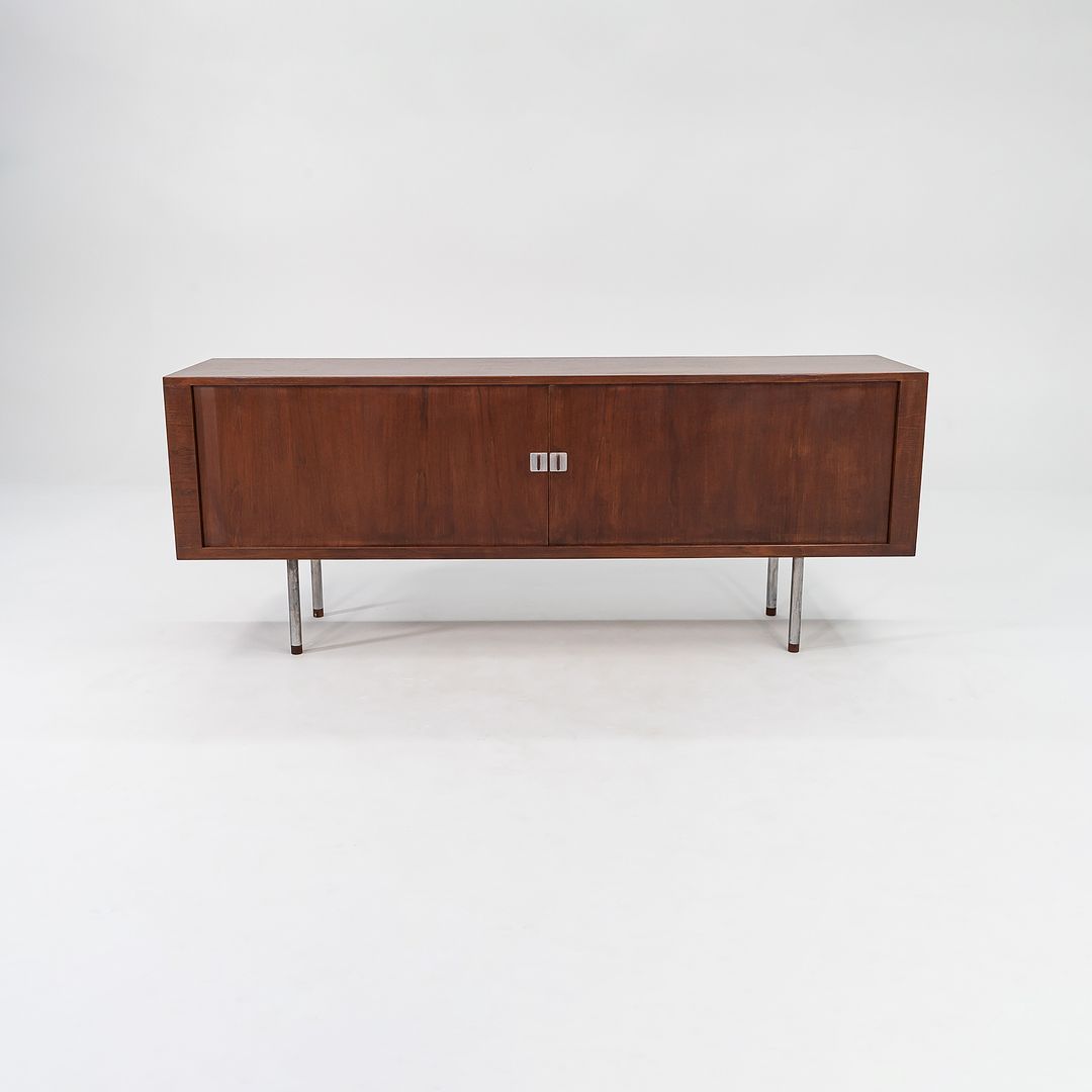 SOLD 1959 RY-25 Tambour Credenza Cabinet by Hans J Wegner for RY Mobler in Teak and Steel