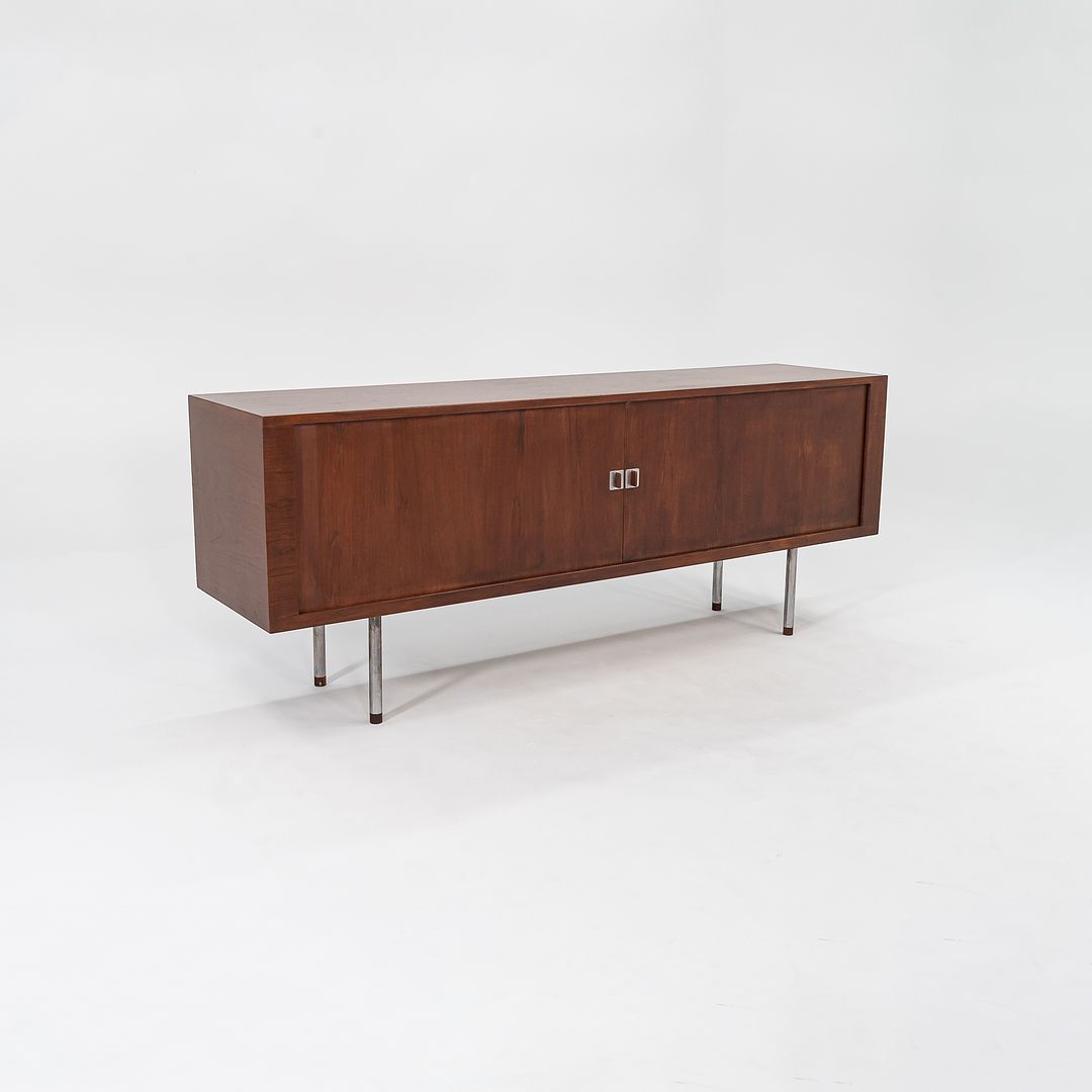 SOLD 1959 RY-25 Tambour Credenza Cabinet by Hans J Wegner for RY Mobler in Teak and Steel