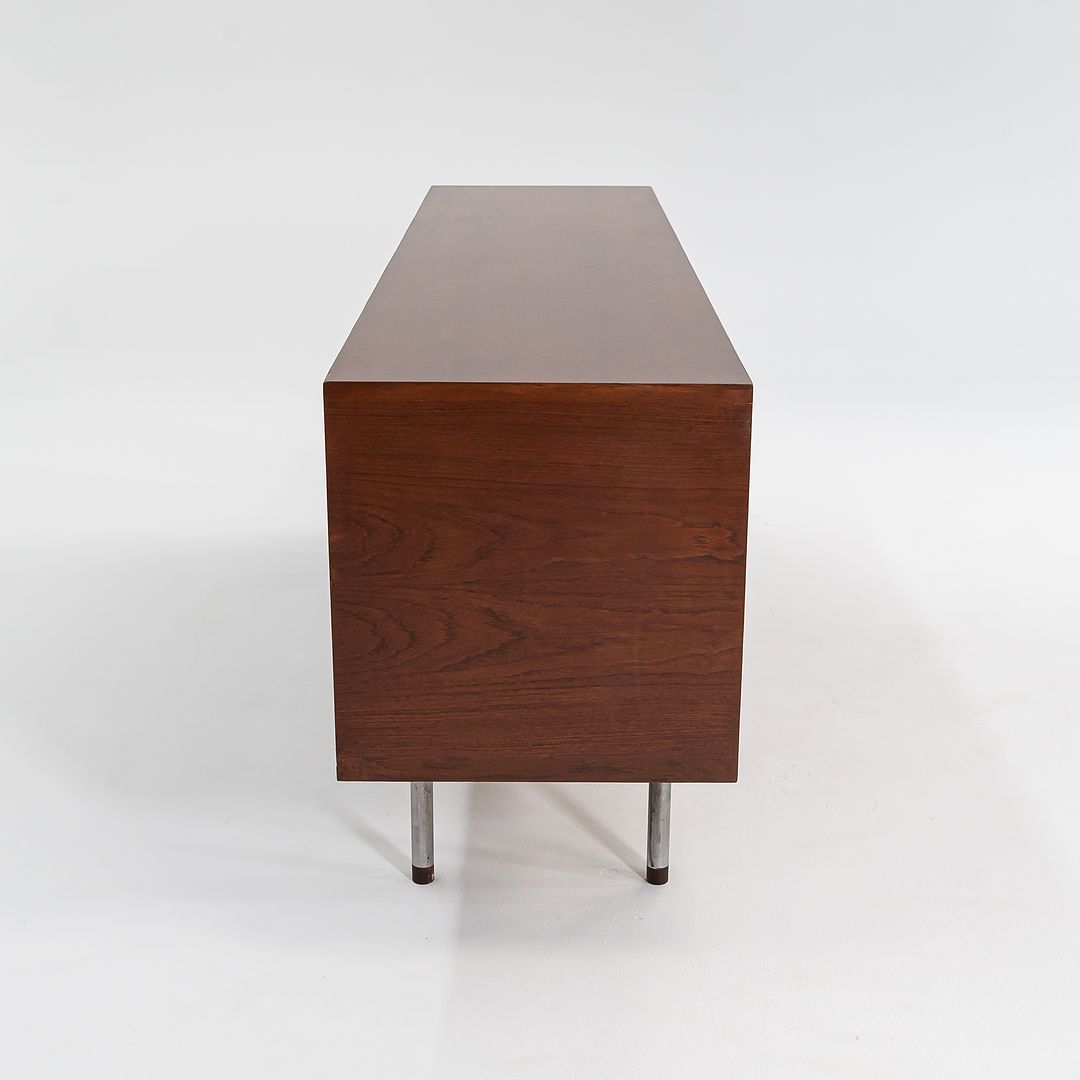 SOLD 1959 RY-25 Tambour Credenza Cabinet by Hans J Wegner for RY Mobler in Teak and Steel
