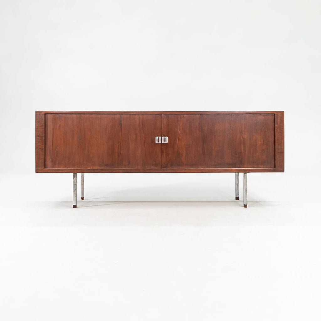 SOLD 1959 RY-25 Tambour Credenza Cabinet by Hans J Wegner for RY Mobler in Teak and Steel