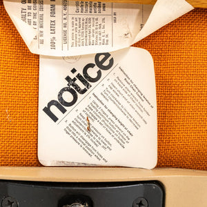 1970s Bill Stephens for Knoll Office Armchair in Oak w/ Orange Fabric Upholstery