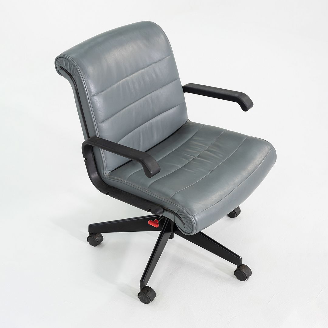 2005 Richard Sapper for Knoll Management Desk Chair Upholstered in Grey Leather