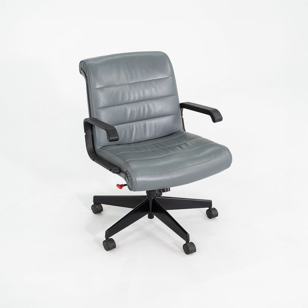 2005 Richard Sapper for Knoll Management Desk Chair Upholstered in Grey Leather