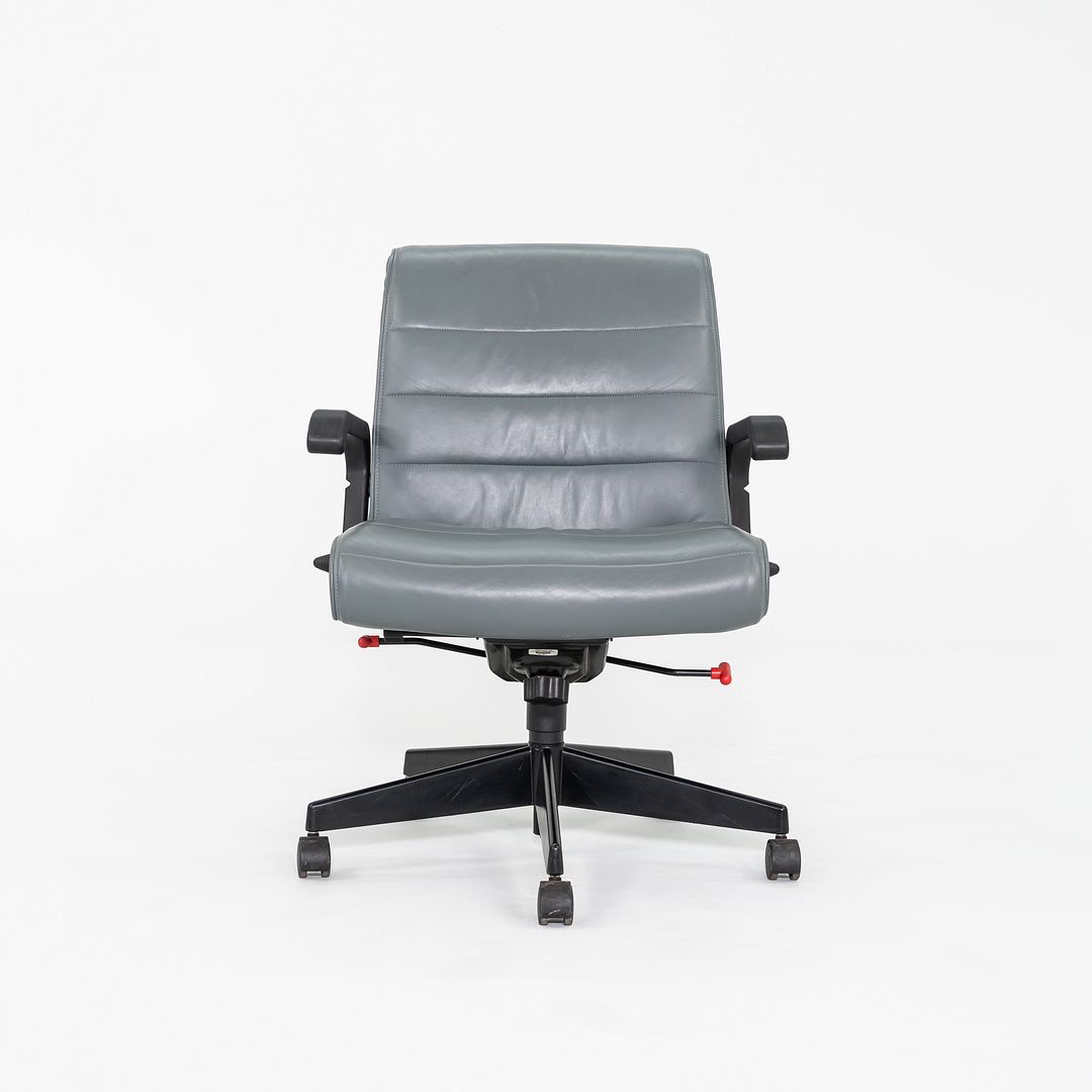 2005 Richard Sapper for Knoll Management Desk Chair Upholstered in Grey Leather