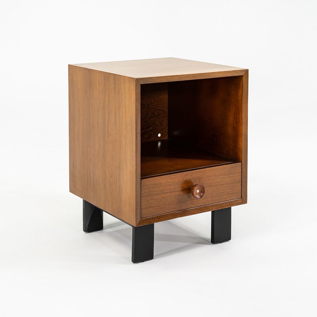 SOLD 1950s Pair of Basic Cabinet Series Nightstands by George Nelson for Herman Miller in Walnut