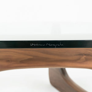 SOLD 2010s Isamu Noguchi for Herman Miller IN-50 Coffee Table in Walnut w/ Glass Top