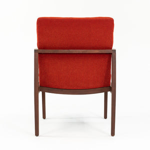 1970 Cafiero Lounge Chair by Vincent Cafiero for Knoll in Walnut and Red Fabric