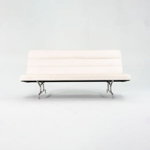 1964 Eames 3473 Sofa by Charles and Ray Eames for Herman Miller in White Naugahyde #1