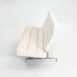 1964 Eames 3473 Sofa by Charles and Ray Eames for Herman Miller in White Naugahyde #2