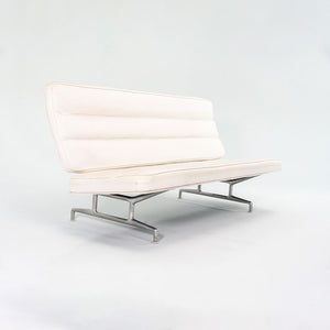 1964 Eames 3473 Sofa by Charles and Ray Eames for Herman Miller in White Naugahyde #2