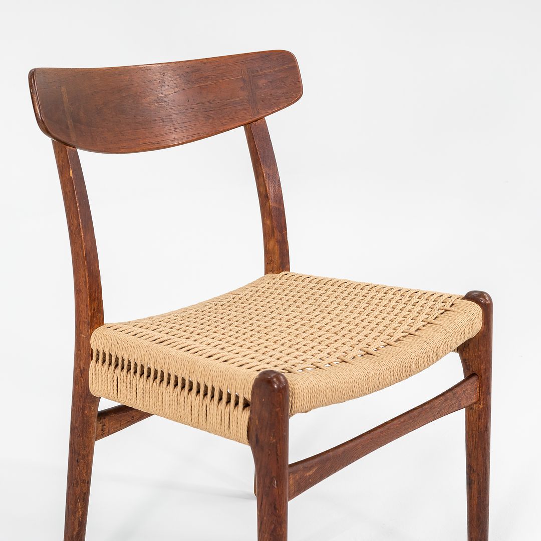 SOLD 1960s CH23 Chair by Hans J. Wegner for Carl Hansen & Son Oak, Paper Cord, Metal