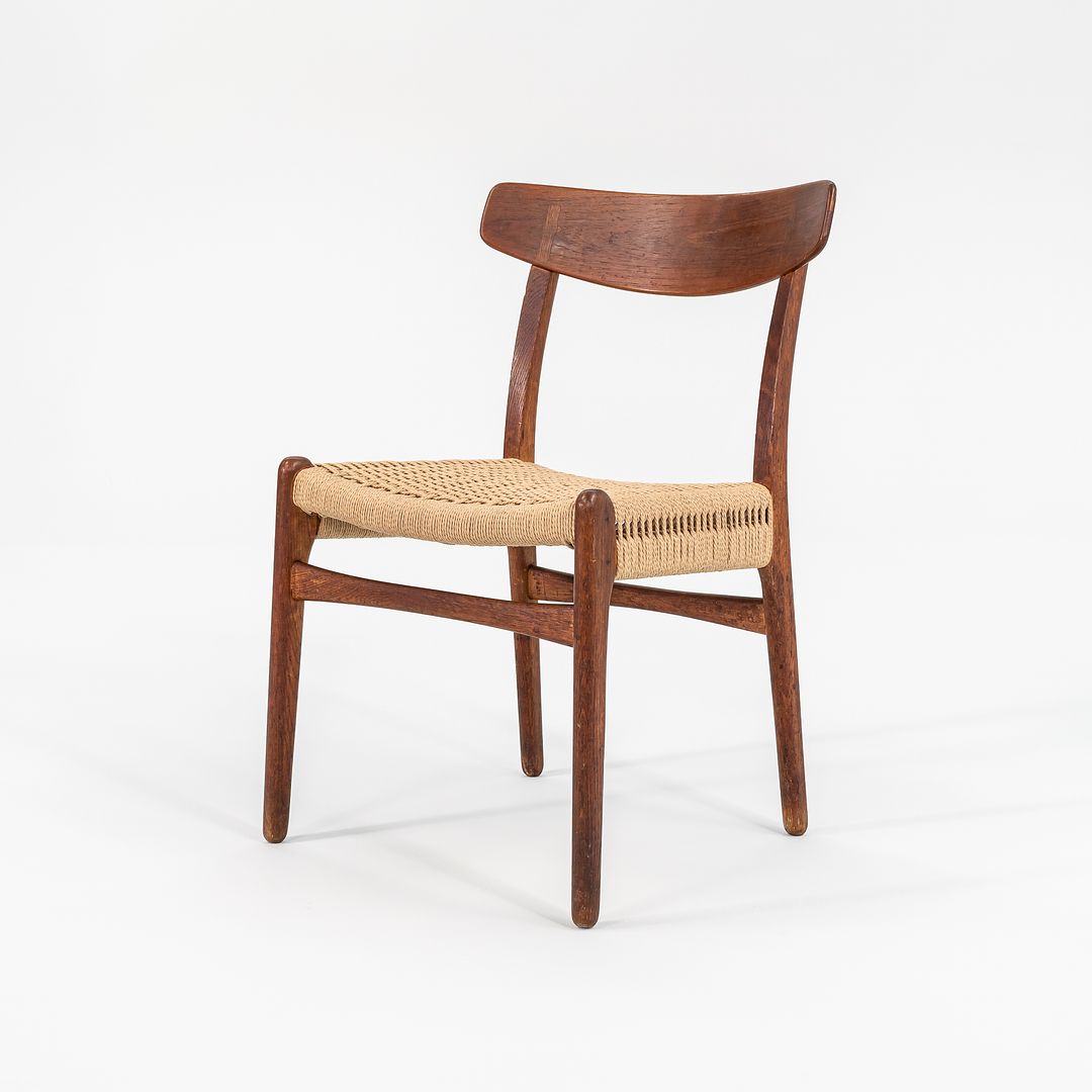 SOLD 1960s CH23 Chair by Hans J. Wegner for Carl Hansen & Son Oak, Paper Cord, Metal