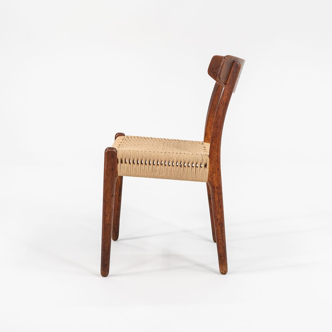 SOLD 1960s CH23 Chair by Hans J. Wegner for Carl Hansen & Son Oak, Paper Cord, Metal
