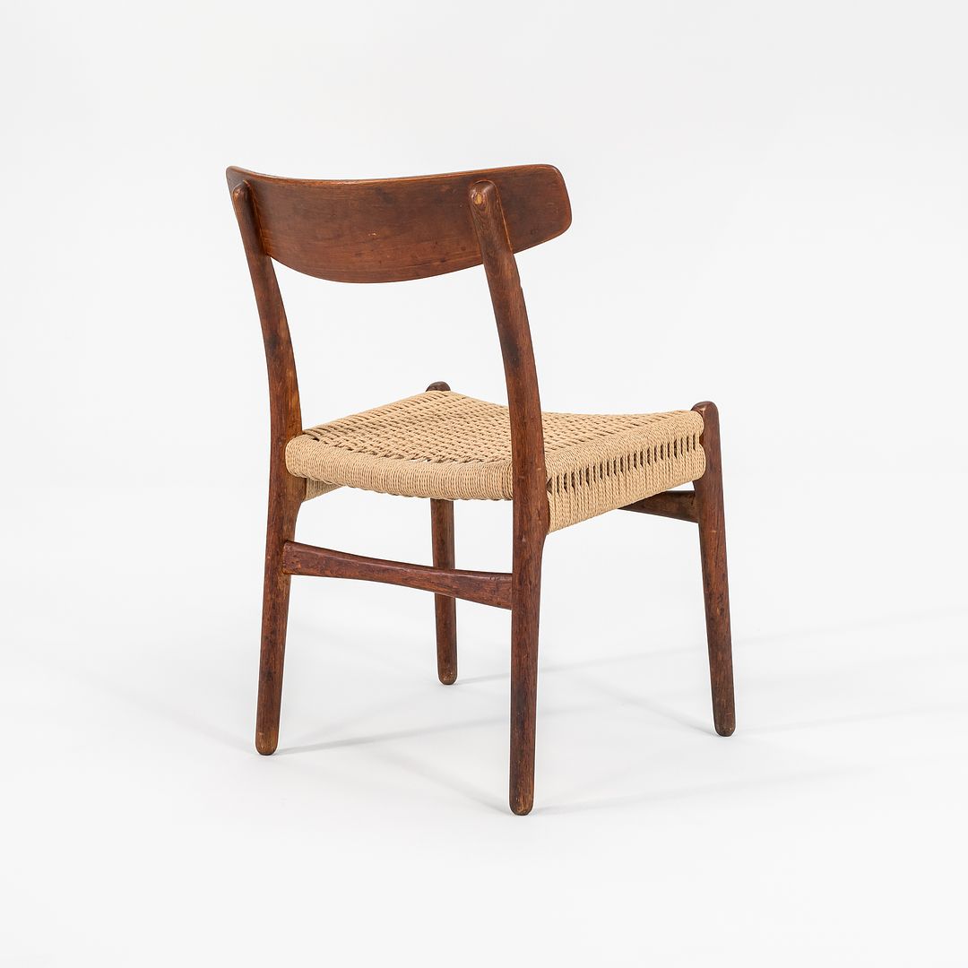 SOLD 1960s CH23 Chair by Hans J. Wegner for Carl Hansen & Son Oak, Paper Cord, Metal