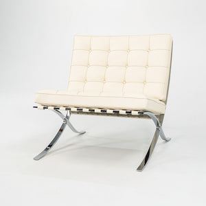 SOLD 2023 250L Barcelona Chair by Mies van der Rohe for Knoll in Chrome and Ivory Leather