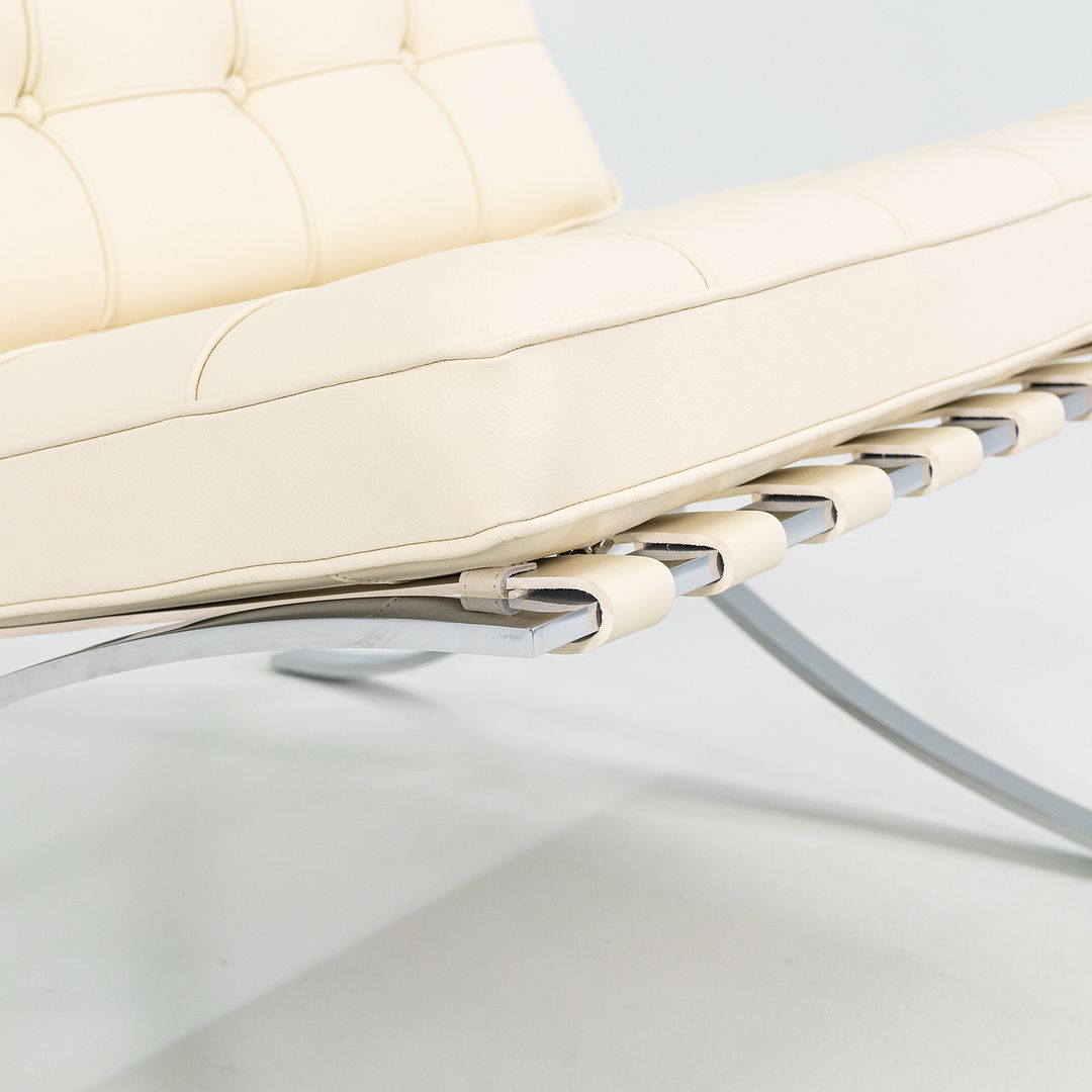 SOLD 2023 250L Barcelona Chair by Mies van der Rohe for Knoll in Chrome and Ivory Leather