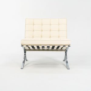 SOLD 2023 250L Barcelona Chair by Mies van der Rohe for Knoll in Chrome and Ivory Leather