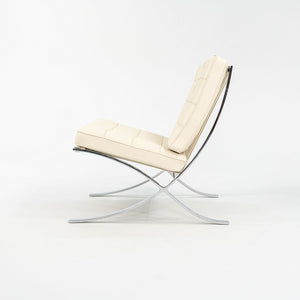 SOLD 2023 250L Barcelona Chair by Mies van der Rohe for Knoll in Chrome and Ivory Leather