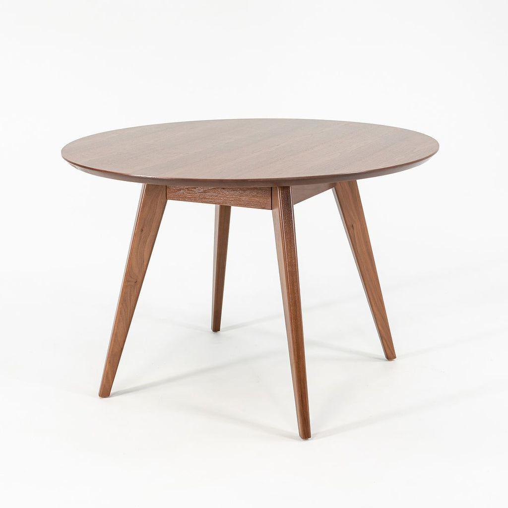 SOLD 2023 Risom Round Walnut Dining Table, Model 642TR by Jens Risom for Knoll in Walnut
