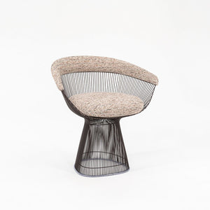 SOLD 2023 Platner Arm Chair, Model 1725 by Warren Platner for Knoll in Oatmeal Fabric with Bronze Finish