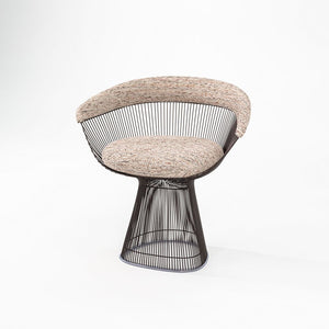 SOLD 2023 Platner Arm Chair, Model 1725 by Warren Platner for Knoll in Oatmeal Fabric with Bronze Finish