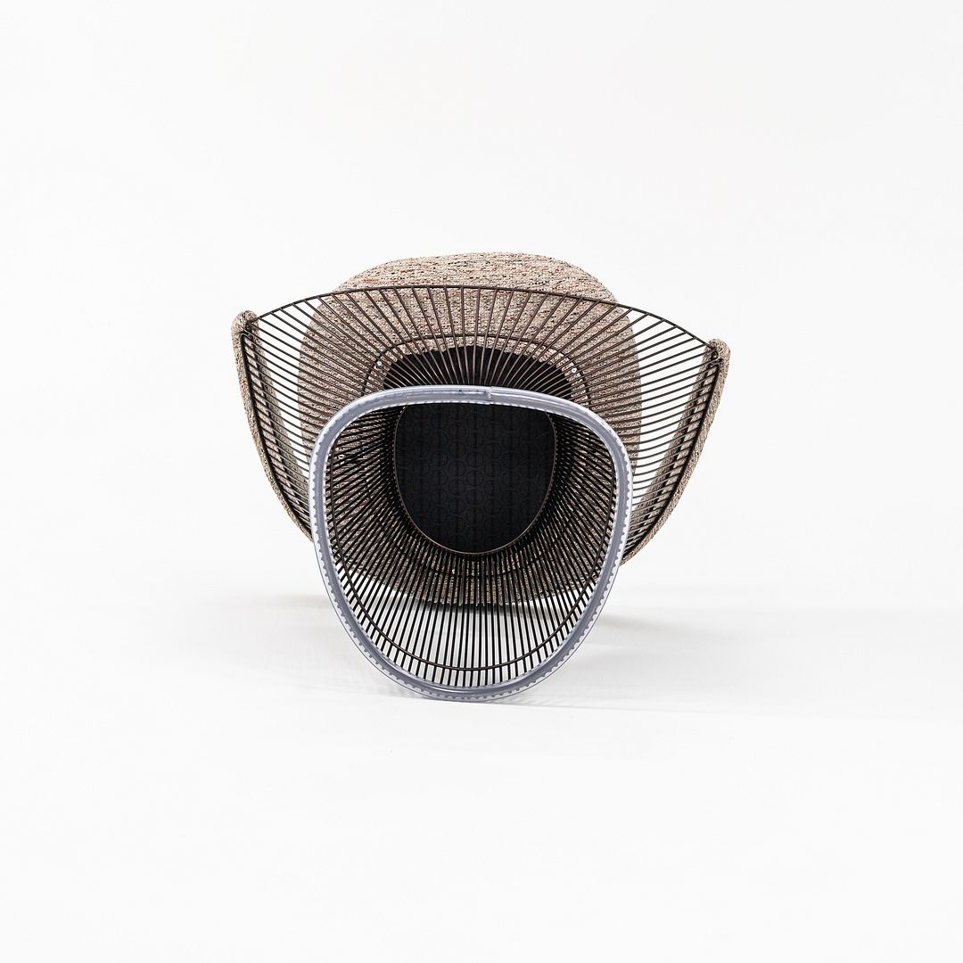 SOLD 2023 Platner Arm Chair, Model 1725 by Warren Platner for Knoll in Oatmeal Fabric with Bronze Finish