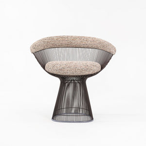 SOLD 2023 Platner Arm Chair, Model 1725 by Warren Platner for Knoll in Oatmeal Fabric with Bronze Finish