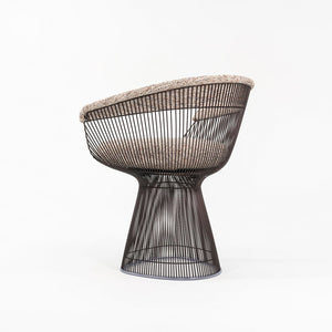 SOLD 2023 Platner Arm Chair, Model 1725 by Warren Platner for Knoll in Oatmeal Fabric with Bronze Finish