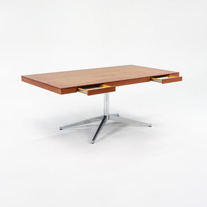 SOLD 1960s Florence Knoll Executive Desk, Model 2485 in Walnut and Chrome