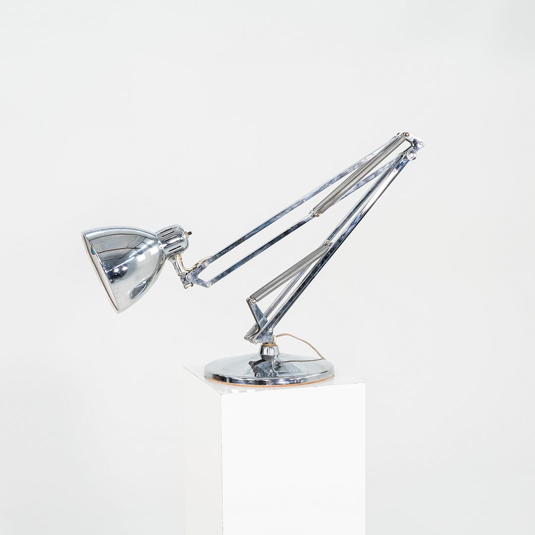 1980s Luxo ASA Norwegian Chrome Table Lamp with Weighted Base by Jac Jacobsen