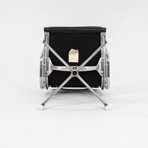 SOLD 1973 Aluminum Group Soft Pad Chair, Model EA 208 by Charles and Ray Eames for Herman Miller in Black Leather 2x Available