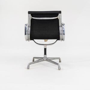 SOLD 1973 Aluminum Group Soft Pad Chair, Model EA 208 by Charles and Ray Eames for Herman Miller in Black Leather 2x Available