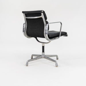 SOLD 1973 Aluminum Group Soft Pad Chair, Model EA 208 by Charles and Ray Eames for Herman Miller in Black Leather 2x Available