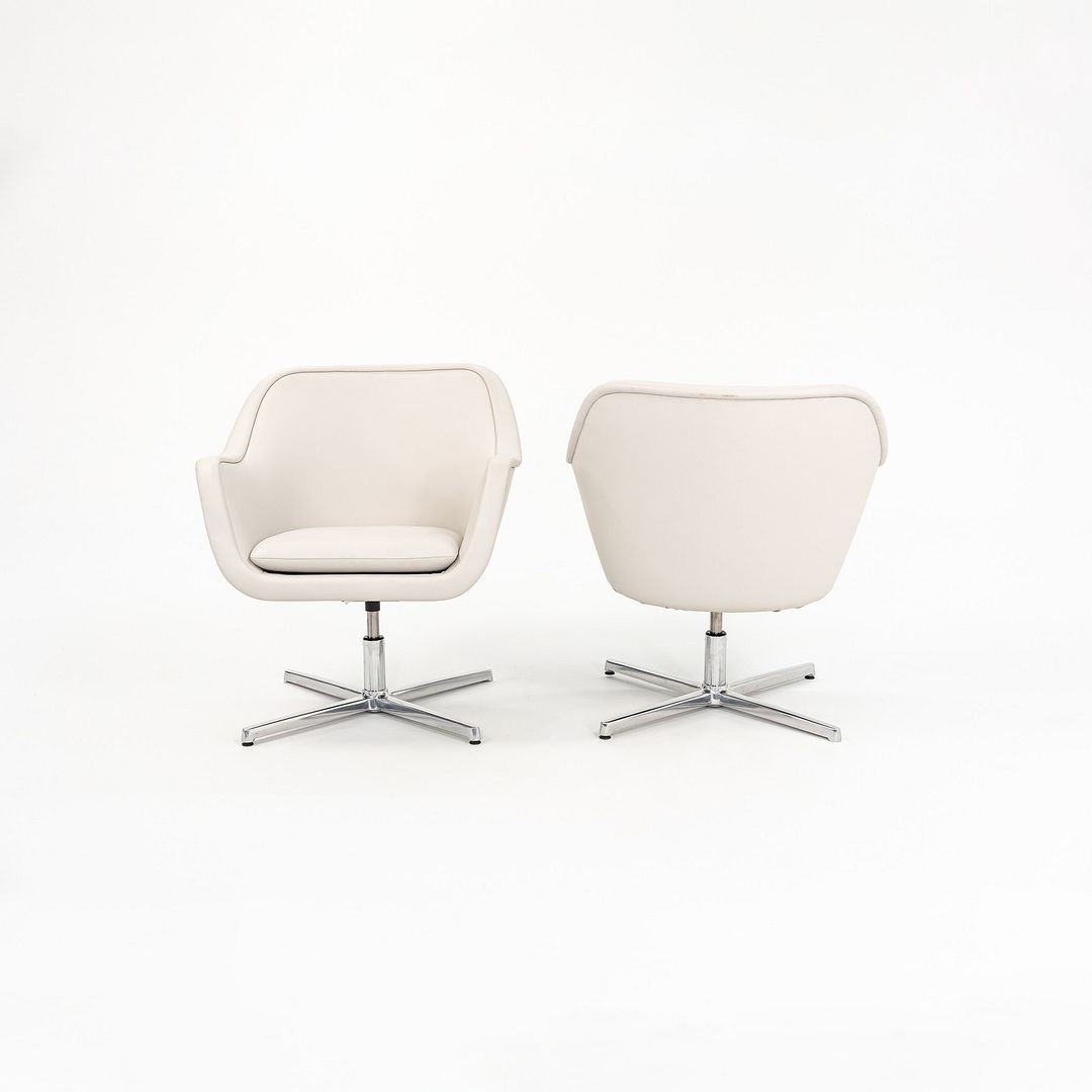 2019 Pair of Bumper Lounge Chairs with Arms by Ward Bennett for Geiger in Leather