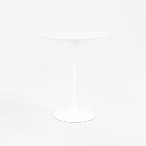 SOLD 2020 Single Pedestal Side Table, Model 160 MC by Eero Saarinen for Knoll Aluminum, Marble, Powder coat