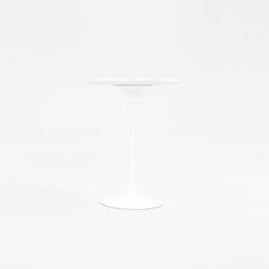 SOLD 2020 Single Pedestal Side Table, Model 160 MC by Eero Saarinen for Knoll Aluminum, Marble, Powder coat