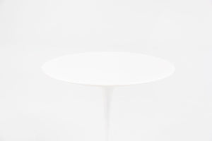 SOLD 2020 Single Pedestal Side Table, Model 160 MC by Eero Saarinen for Knoll Aluminum, Marble, Powder coat