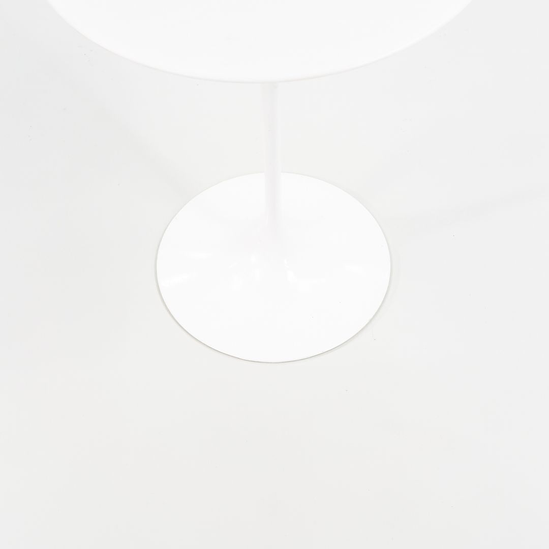 SOLD 2020 Single Pedestal Side Table, Model 160 MC by Eero Saarinen for Knoll Aluminum, Marble, Powder coat