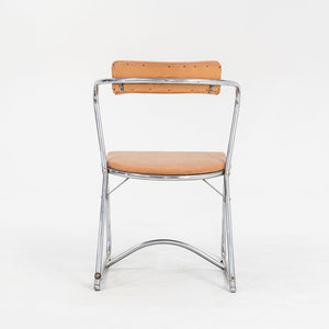1950s Set of Four Lewis Larsen for Lloyd Loom Steel Dining Chairs w/ Oil Cloth