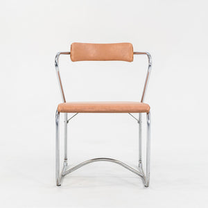 1950s Set of Four Lewis Larsen for Lloyd Loom Steel Dining Chairs w/ Oil Cloth