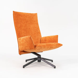 2023 Pilot High Back Lounge Chair, Model BO30-AU by Barber and Osgerby for Knoll in Orange Fabric