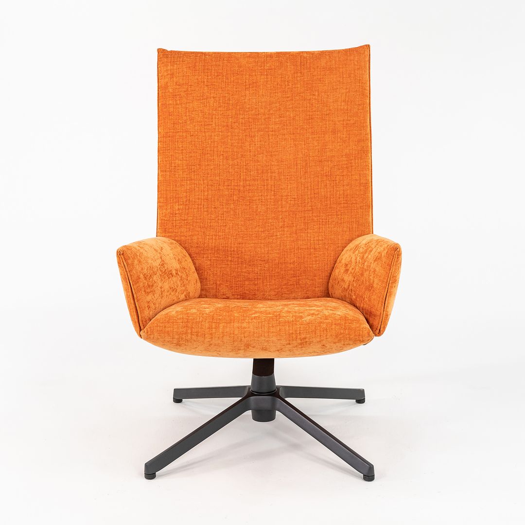 SOLD 2023 Pilot High Back Lounge Chair, Model BO30-AU by Barber and Osgerby for Knoll in Orange Fabric