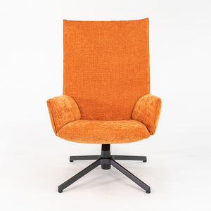 2023 Pilot High Back Lounge Chair, Model BO30-AU by Barber and Osgerby for Knoll in Orange Fabric