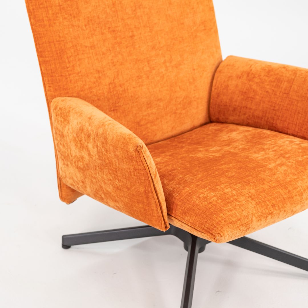 2023 Pilot High Back Lounge Chair, Model BO30-AU by Barber and Osgerby for Knoll in Orange Fabric