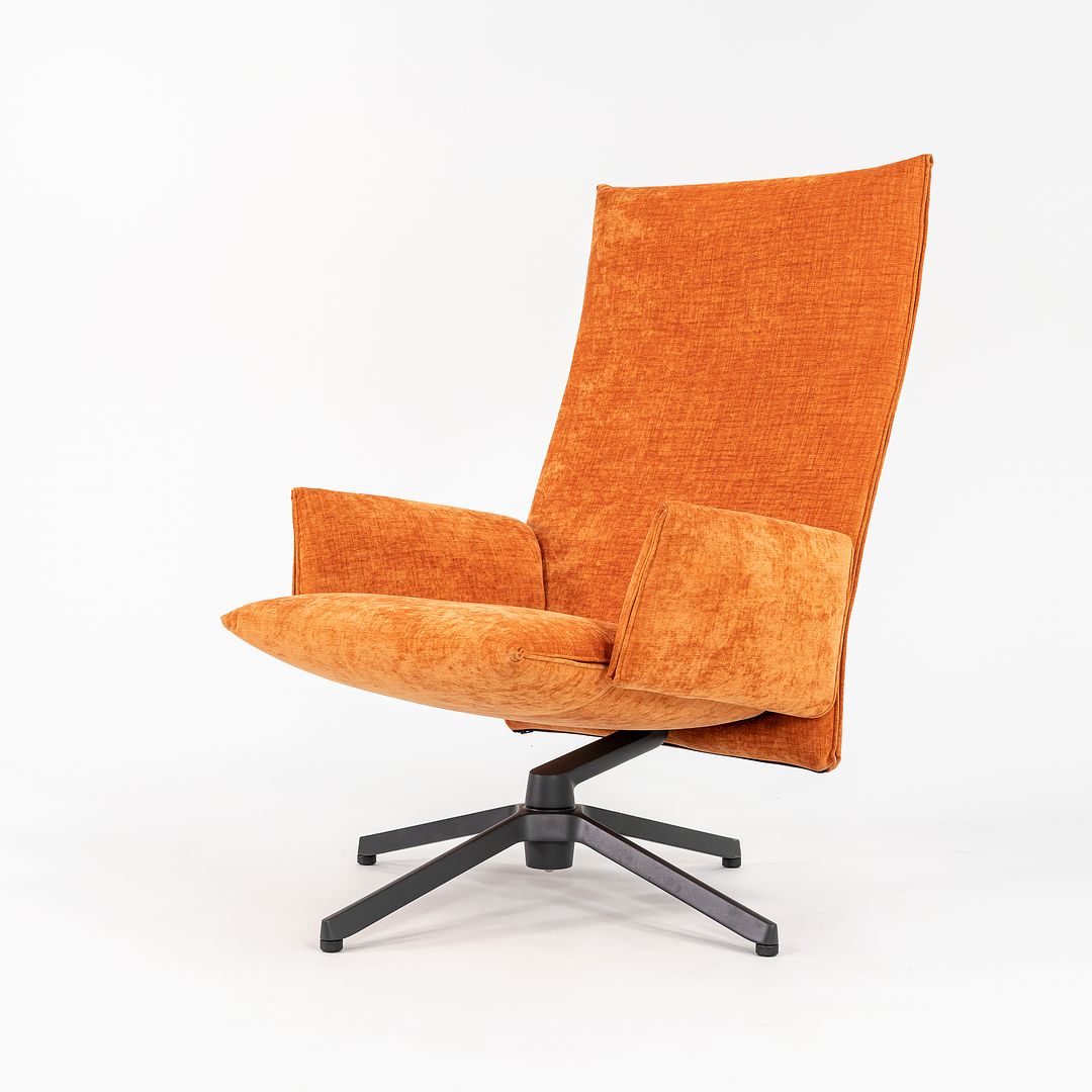 2023 Pilot High Back Lounge Chair, Model BO30-AU by Barber and Osgerby for Knoll in Orange Fabric